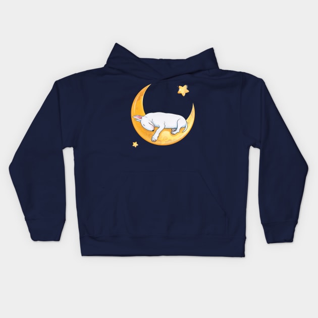 Nite Nite Bull Terrier Kids Hoodie by Noewi